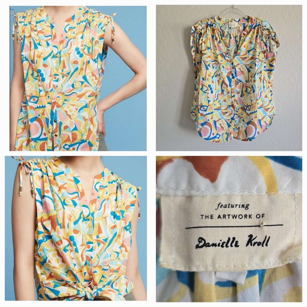 ⭐4/$20 Anthropologie Brooklynite Danielle Kroll Top Small‎